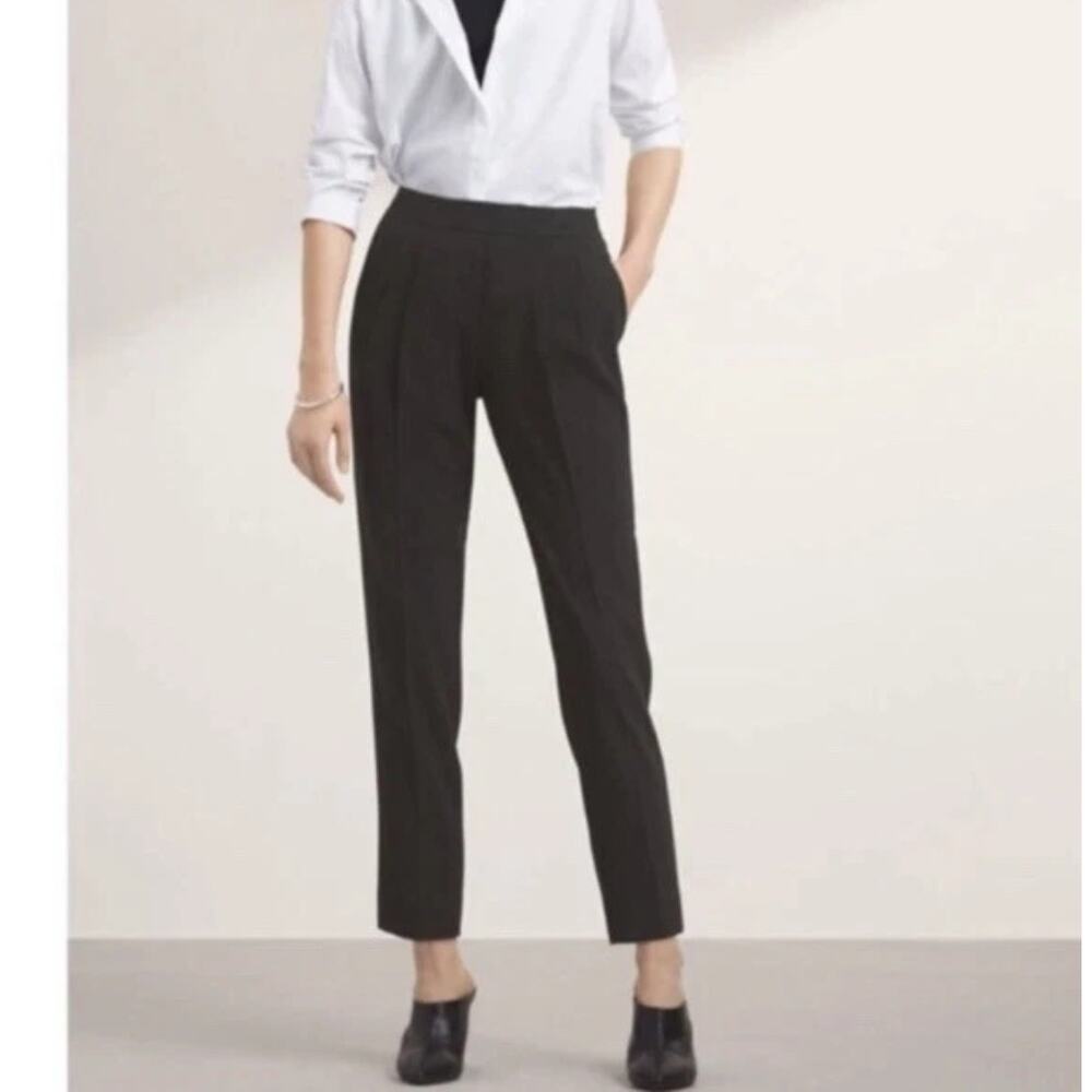 Aritzia Babaton Black‎ Cohen Pleated Front Tapered Pants Womens 4  Casual Career